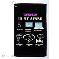 BTS Things I Do Spare Time Funny Golf Towel thumb 0