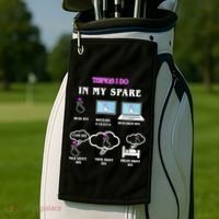 BTS Things I Do Spare Time Funny Golf Towel thumb 2