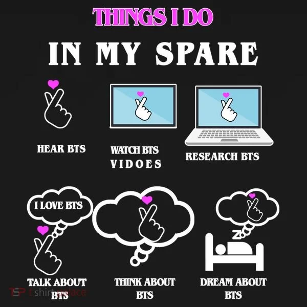 BTS Things I Do Spare Time Funny Toddler T-Shirt