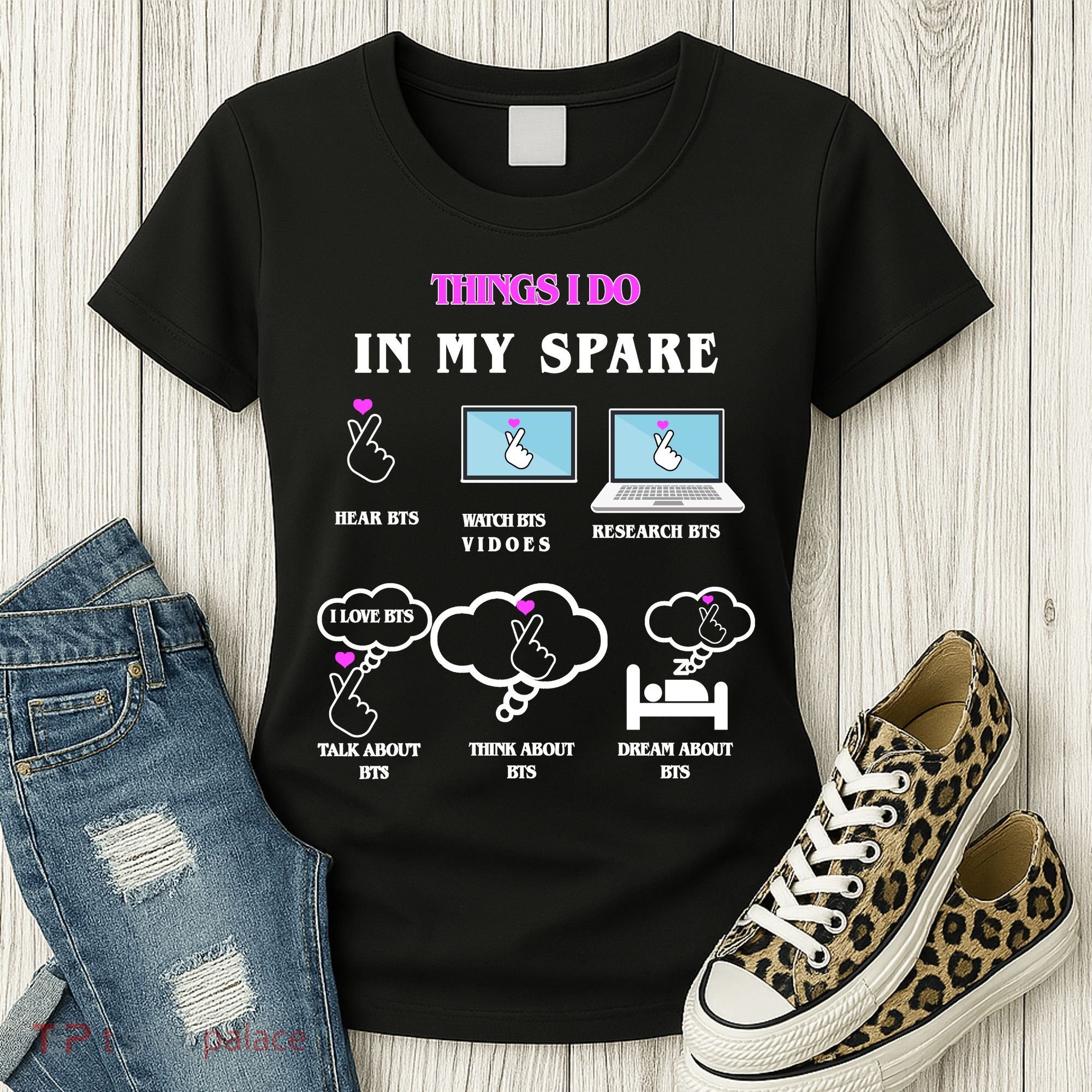 BTS Things I Do Spare Time Funny Women's T-Shirt