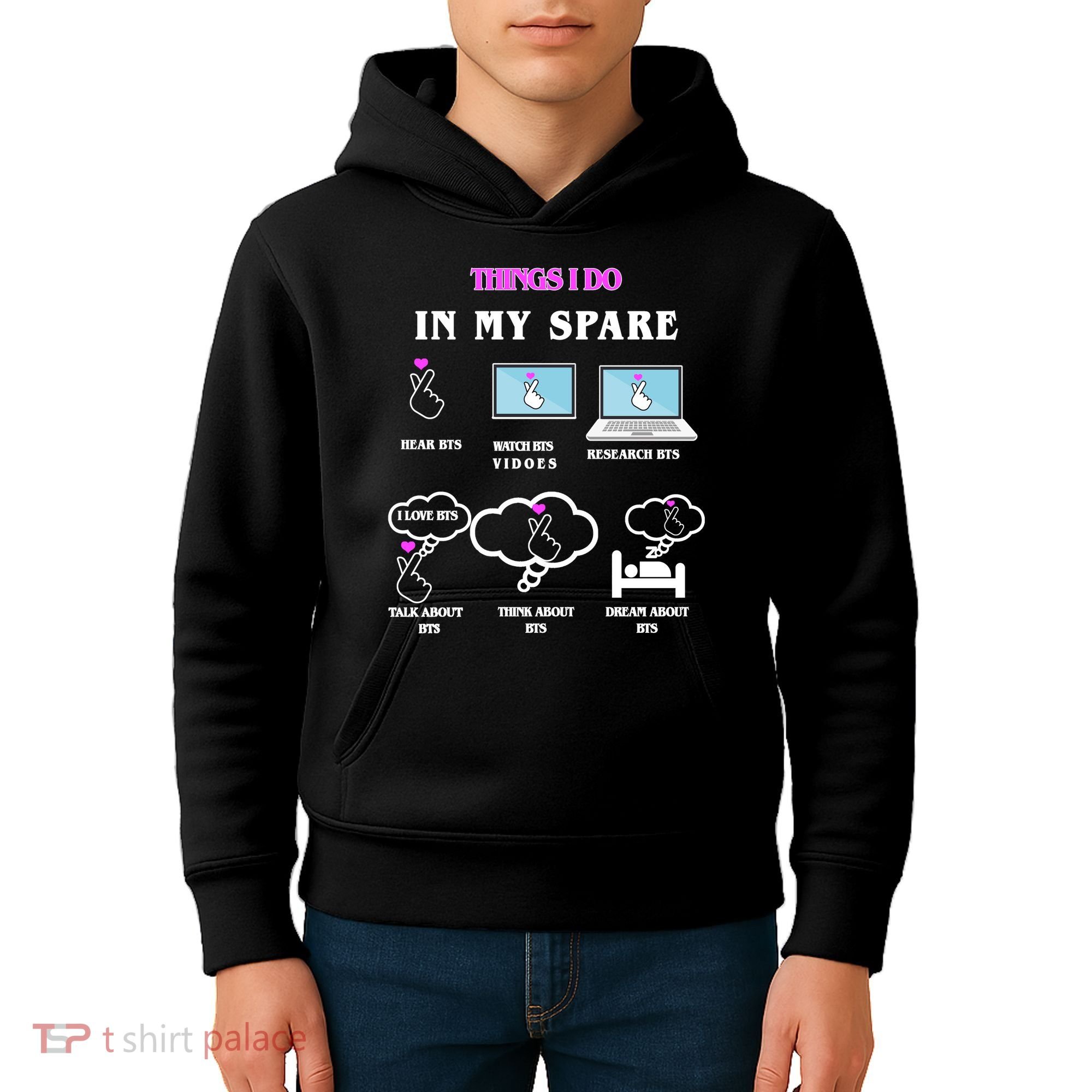 BTS Things I Do Spare Time Funny Kids Hoodie