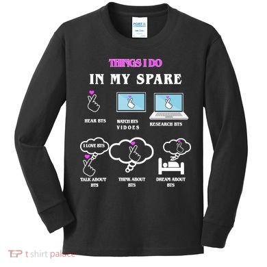 BTS Things I Do Spare Time Funny Kids Long Sleeve Shirt
