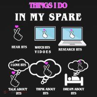 BTS Things I Do Spare Time Funny Kids T-Shirt thumb 4