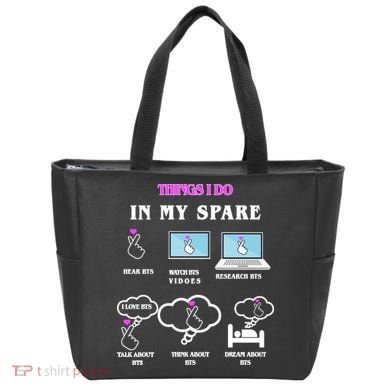 BTS Things I Do Spare Time Funny Tote Bag