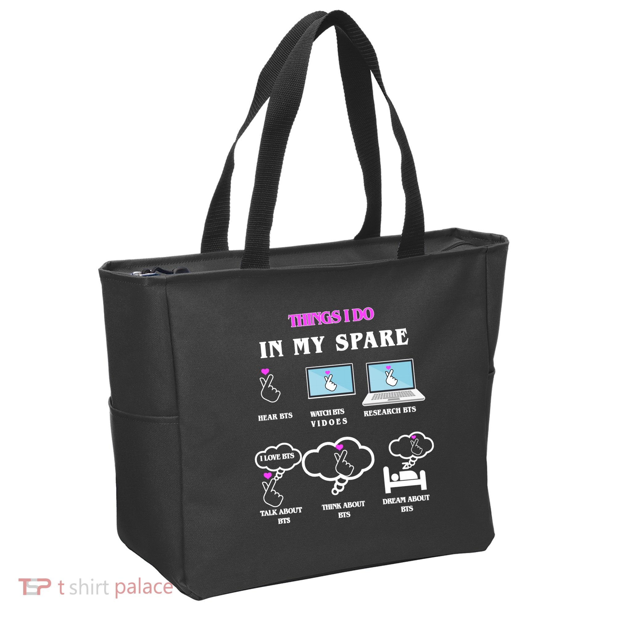 BTS Things I Do Spare Time Funny Tote Bag