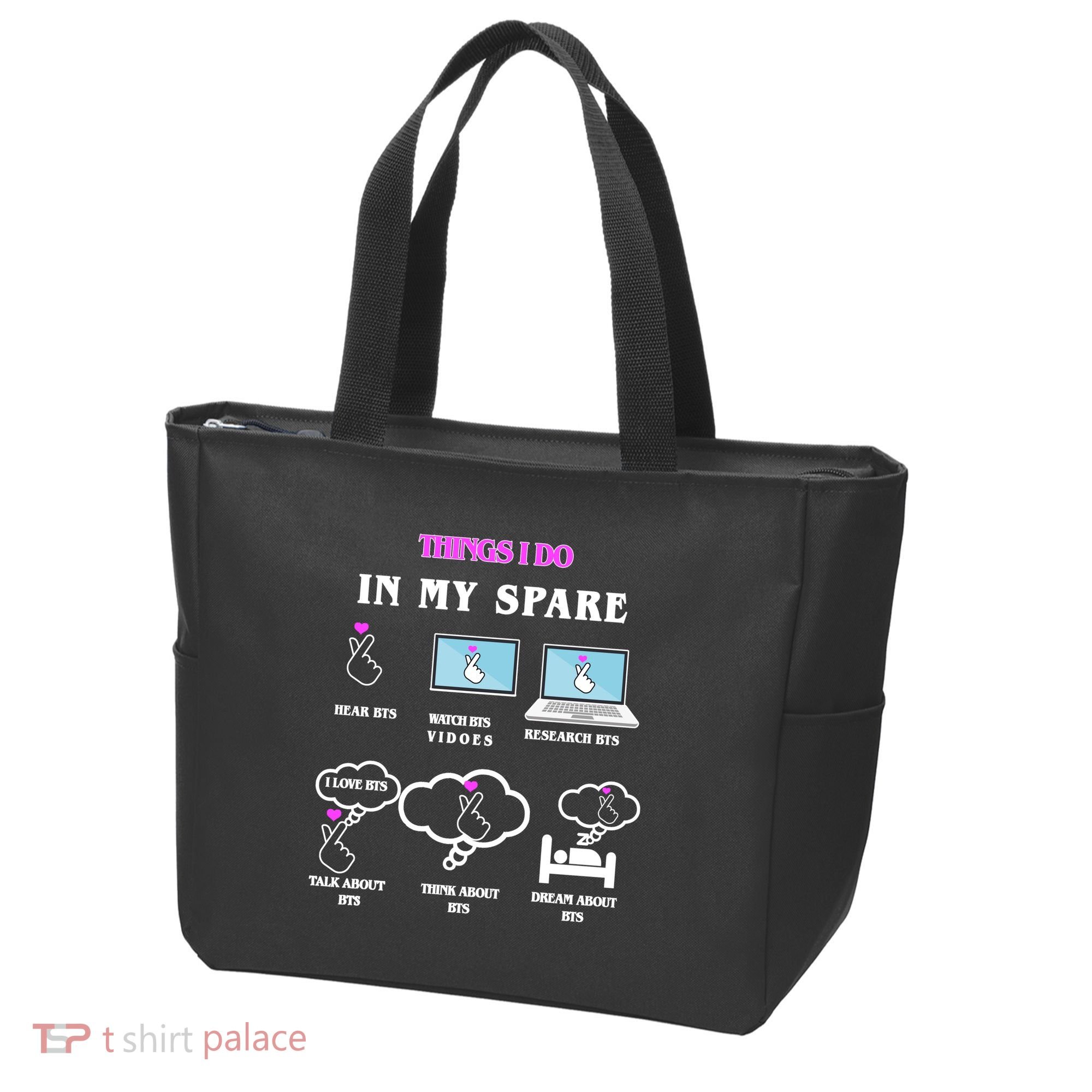 BTS Things I Do Spare Time Funny Tote Bag