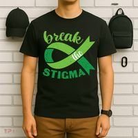 Break The Stigma Ribbon Mental Health Awareness T-Shirt thumb 6