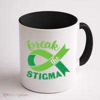 Break The Stigma Ribbon Mental Health Awareness Coffee Mug thumb 1