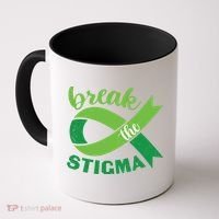 Break The Stigma Ribbon Mental Health Awareness Coffee Mug thumb 0