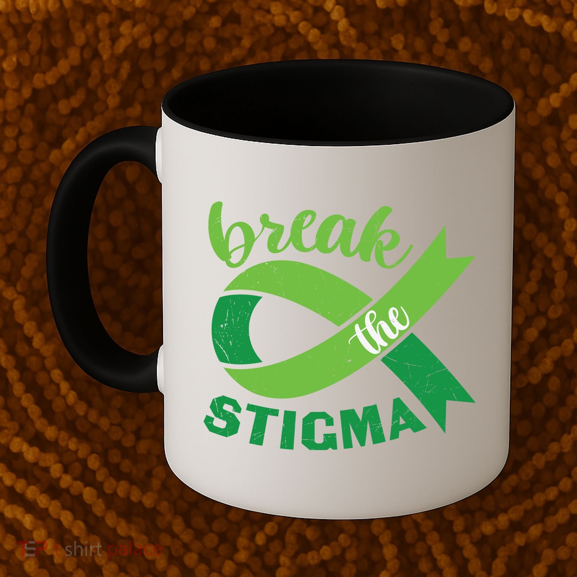 Break The Stigma Ribbon Mental Health Awareness Coffee Mug
