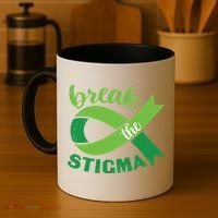 Break The Stigma Ribbon Mental Health Awareness Coffee Mug thumb 4