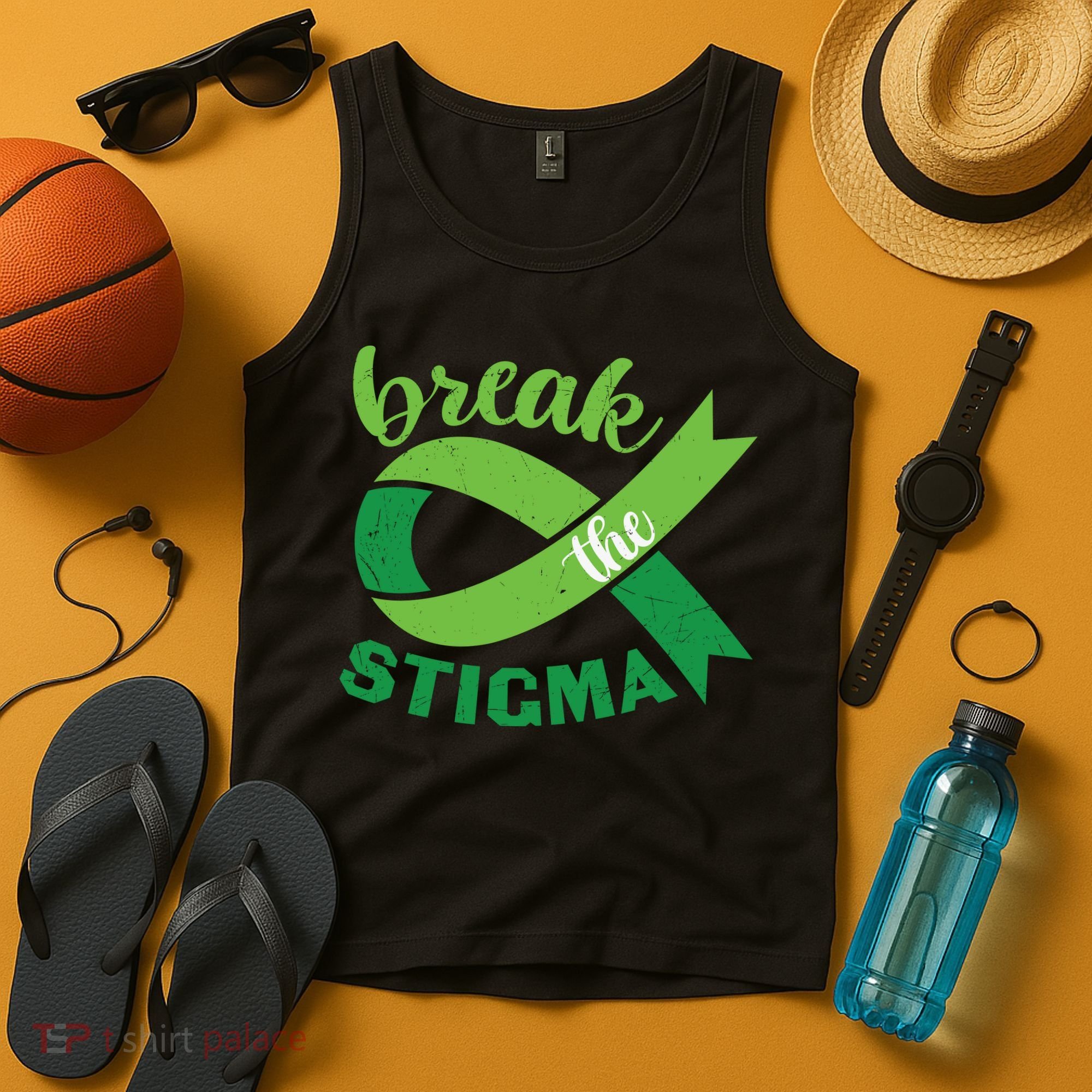 Break The Stigma Ribbon Mental Health Awareness Tank Top
