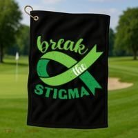 Break The Stigma Ribbon Mental Health Awareness Golf Towel thumb 1
