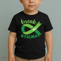 Break The Stigma Ribbon Mental Health Awareness Toddler T-Shirt thumb 2