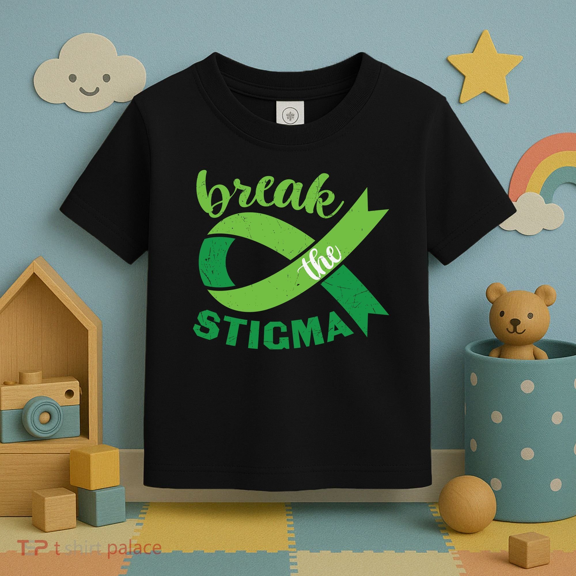 Break The Stigma Ribbon Mental Health Awareness Toddler T-Shirt