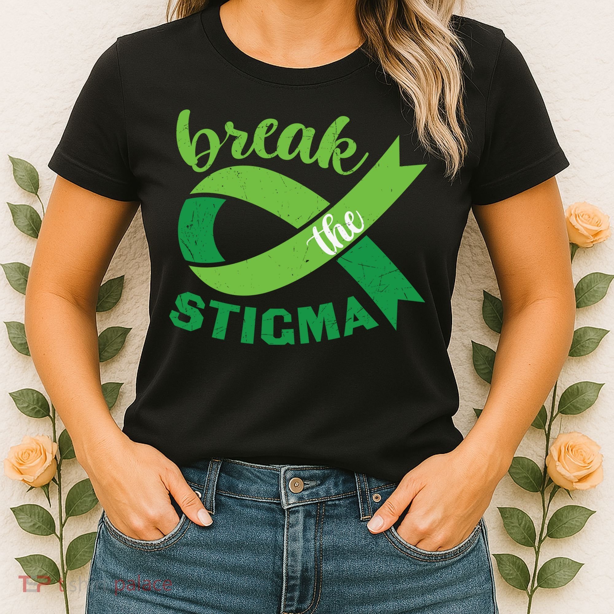 Break The Stigma Ribbon Mental Health Awareness Women's T-Shirt