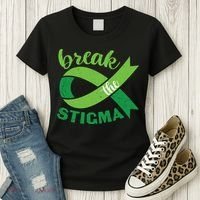 Break The Stigma Ribbon Mental Health Awareness Women's T-Shirt thumb 3