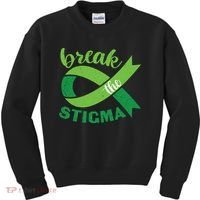 Break The Stigma Ribbon Mental Health Awareness Kids Sweatshirt thumb 0