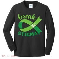 Break The Stigma Ribbon Mental Health Awareness Kids Long Sleeve Shirt thumb 0