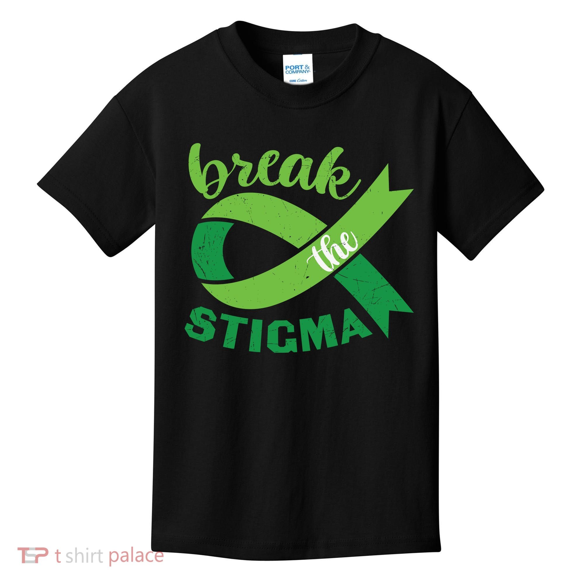 Break The Stigma Ribbon Mental Health Awareness Kids T-Shirt
