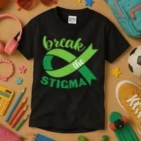 Break The Stigma Ribbon Mental Health Awareness Kids T-Shirt thumb 3