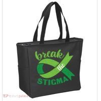 Break The Stigma Ribbon Mental Health Awareness Tote Bag thumb 2