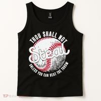 Baseball Thou Shall Not Steal Unless You Can Beat The Throw Tank Top thumb 2