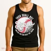 Baseball Thou Shall Not Steal Unless You Can Beat The Throw Tank Top thumb 3