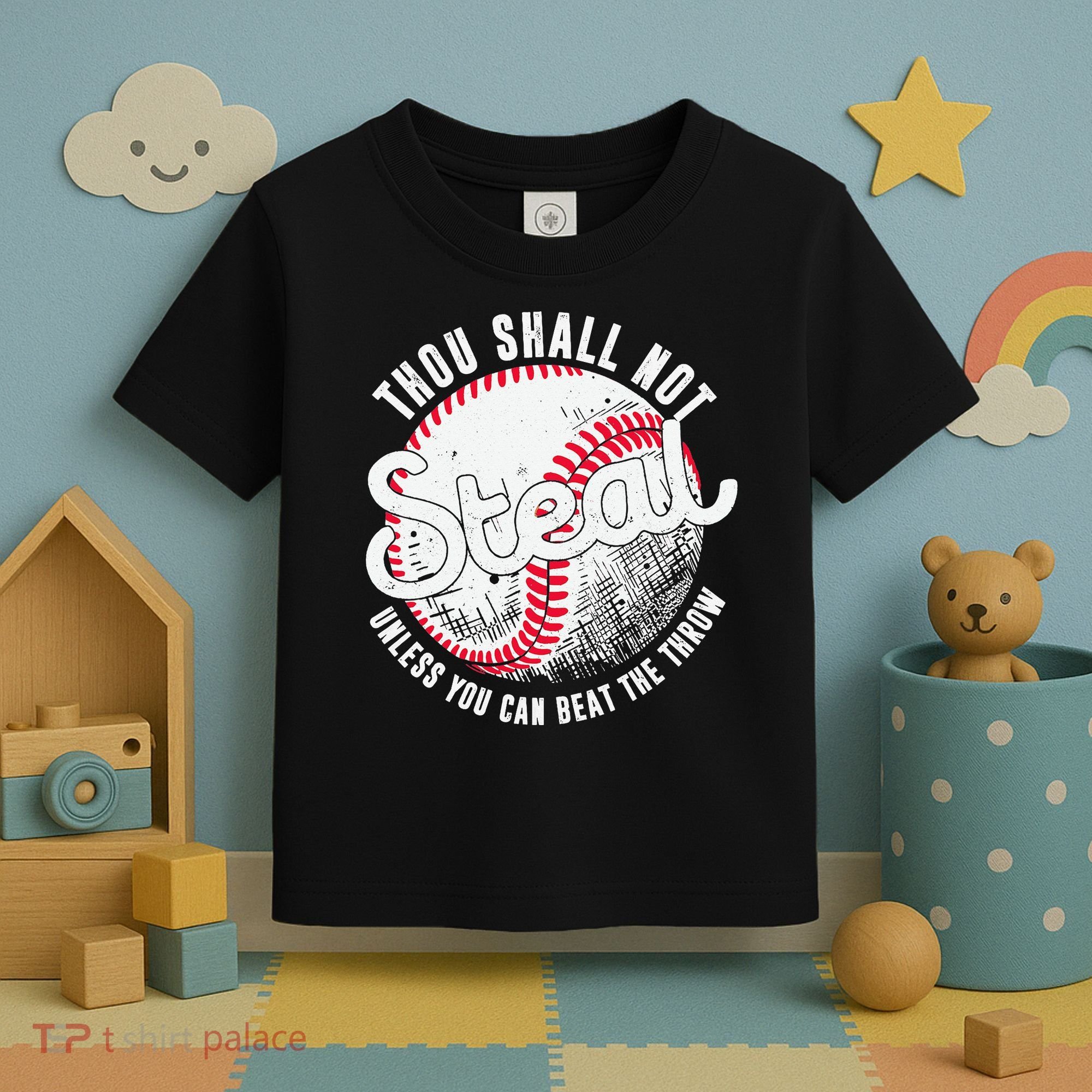 Baseball Thou Shall Not Steal Unless You Can Beat The Throw Toddler T-Shirt