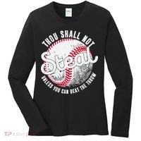 Baseball Thou Shall Not Steal Unless You Can Beat The Throw Women's Long Sleeve Shirt thumb 0