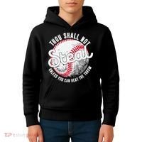 Baseball Thou Shall Not Steal Unless You Can Beat The Throw Kids Hoodie thumb 4