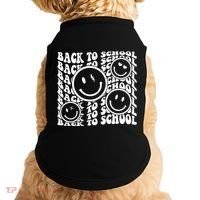 Back To School Retro Smile Face Doggie Tank thumb 0