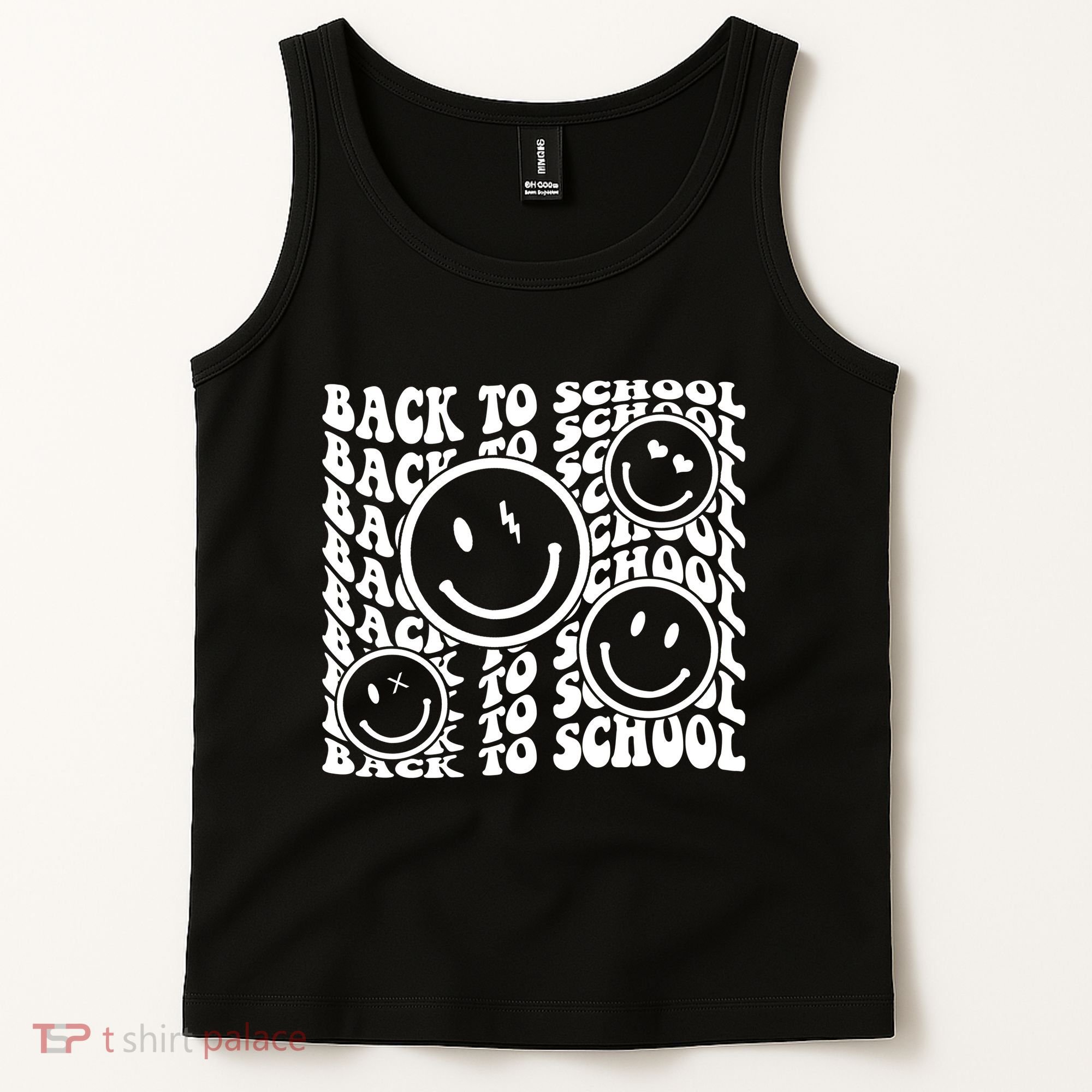 Back To School Retro Smile Face Tank Top
