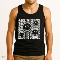 Back To School Retro Smile Face Tank Top thumb 3