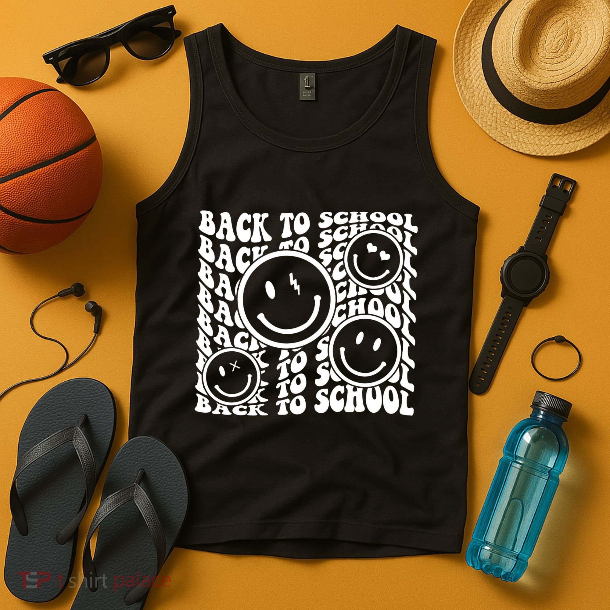 Back To School Retro Smile Face Tank Top