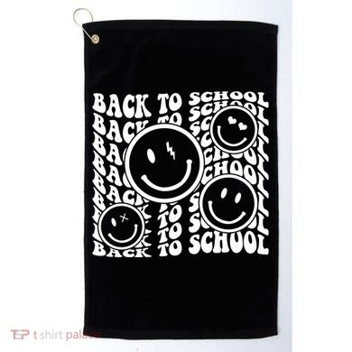 Back To School Retro Smile Face Golf Towel