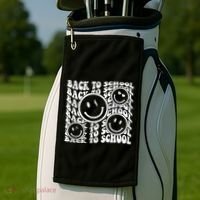 Back To School Retro Smile Face Golf Towel thumb 2