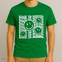 Back To School Retro Smile Face T-Shirt thumb 3