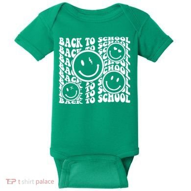 Back To School Retro Smile Face Baby Bodysuit