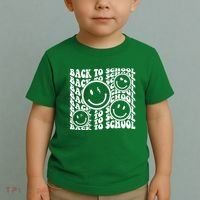 Back To School Retro Smile Face Toddler T-Shirt thumb 2