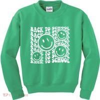 Back To School Retro Smile Face Kids Sweatshirt thumb 0