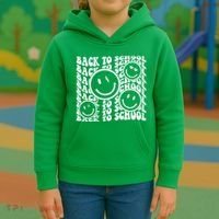 Back To School Retro Smile Face Kids Hoodie thumb 3