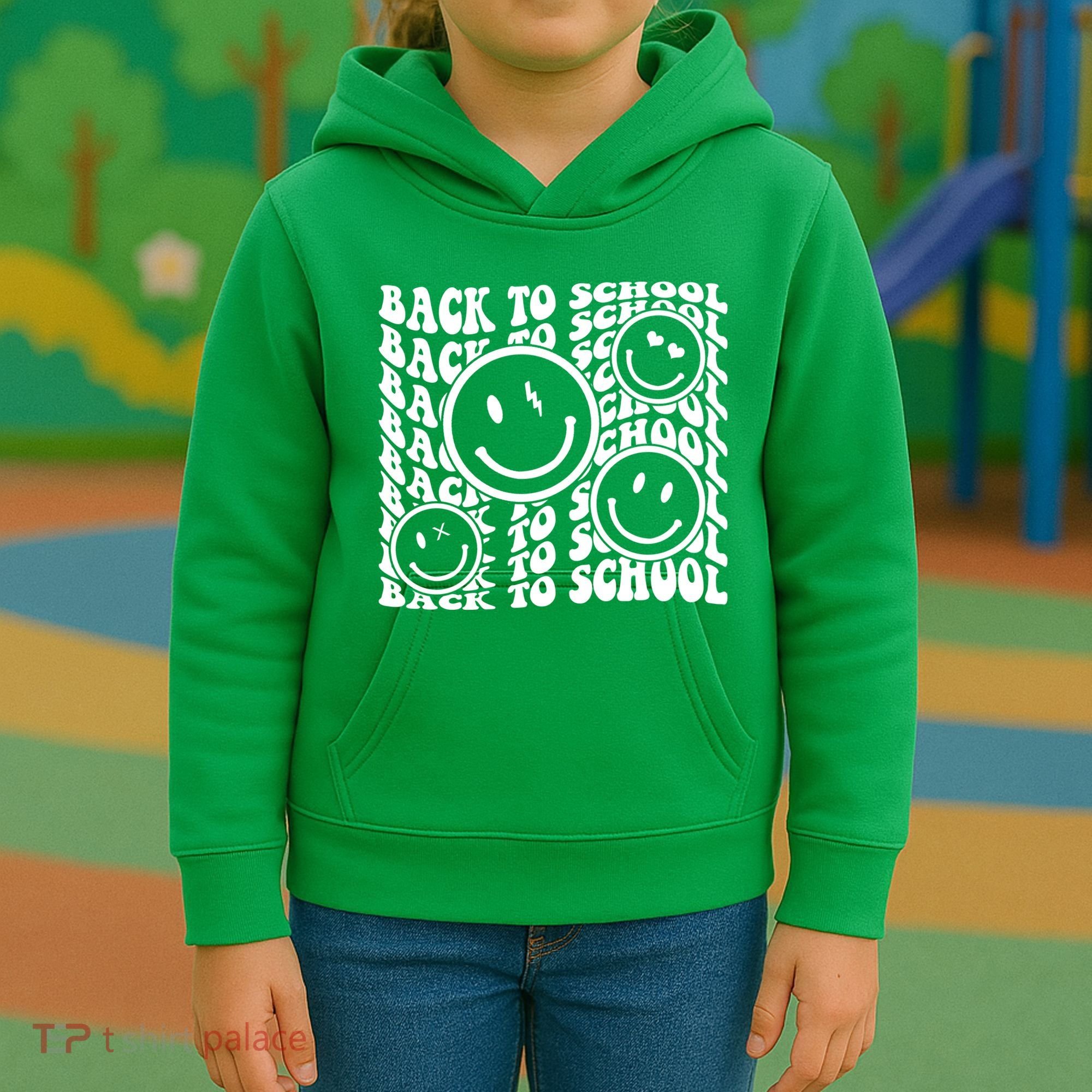 Back To School Retro Smile Face Kids Hoodie