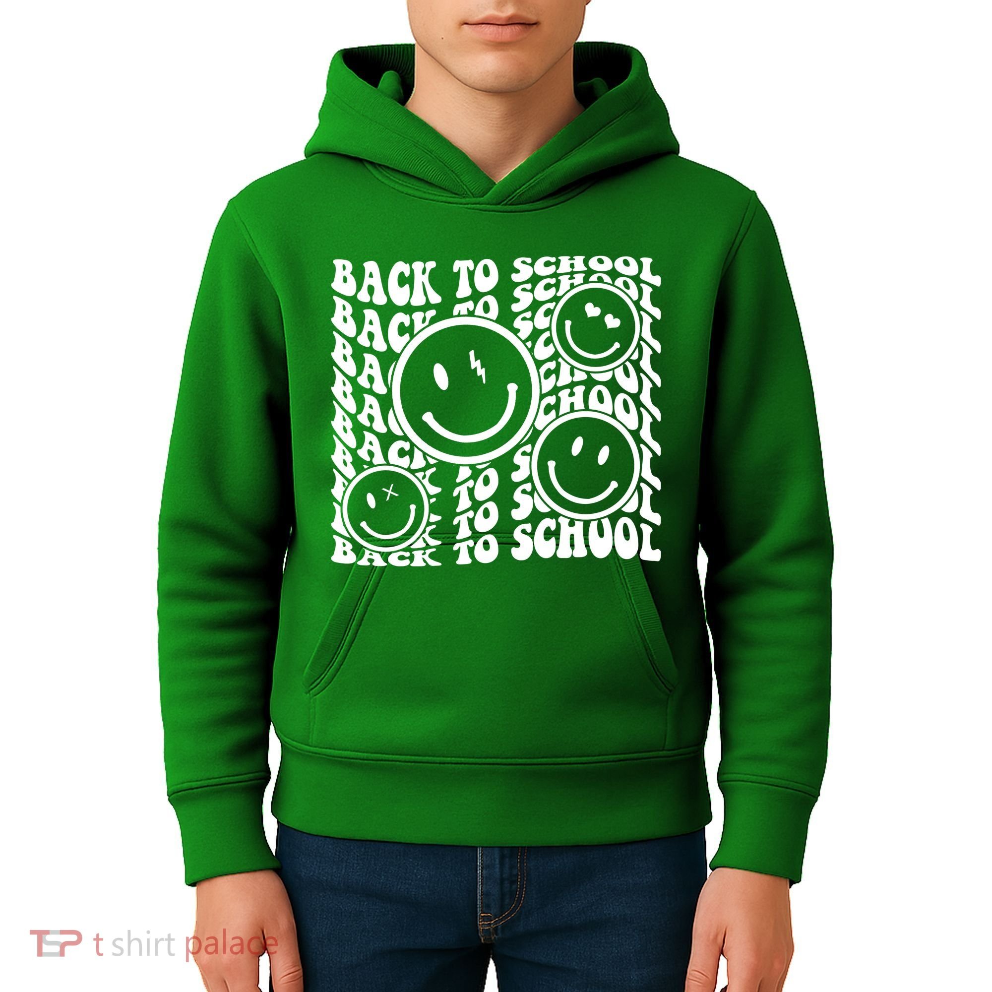 Back To School Retro Smile Face Kids Hoodie