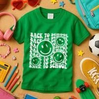 Back To School Retro Smile Face Kids T-Shirt thumb 3