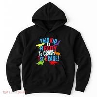 Back To School Dinosaur This is Ready To Crush 1st Grade Hoodie thumb 0