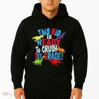 Back To School Dinosaur This is Ready To Crush 1st Grade Hoodie thumb 2