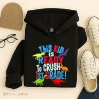 Back To School Dinosaur This is Ready To Crush 1st Grade Hoodie thumb 4