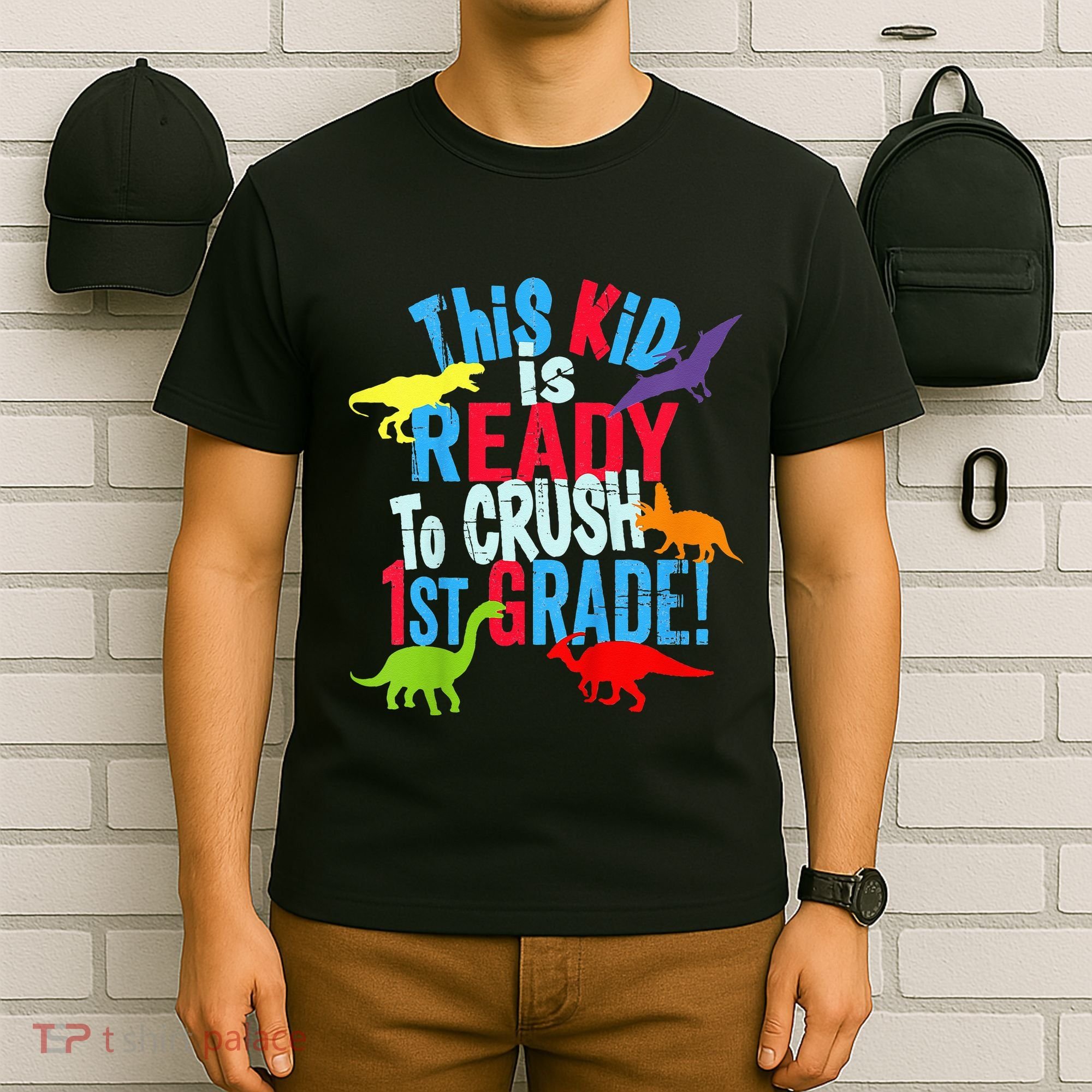 Back To School Dinosaur This is Ready To Crush 1st Grade T-Shirt