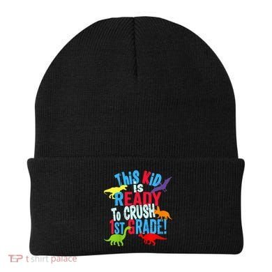 Back To School Dinosaur This is Ready To Crush 1st Grade Beanie